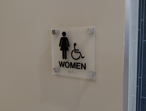 Verizon Frosted acrylic Restroom with standoffs1