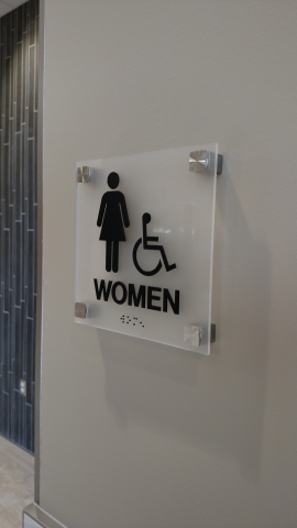 Verizon Frosted acrylic Restroom with standoffs2
